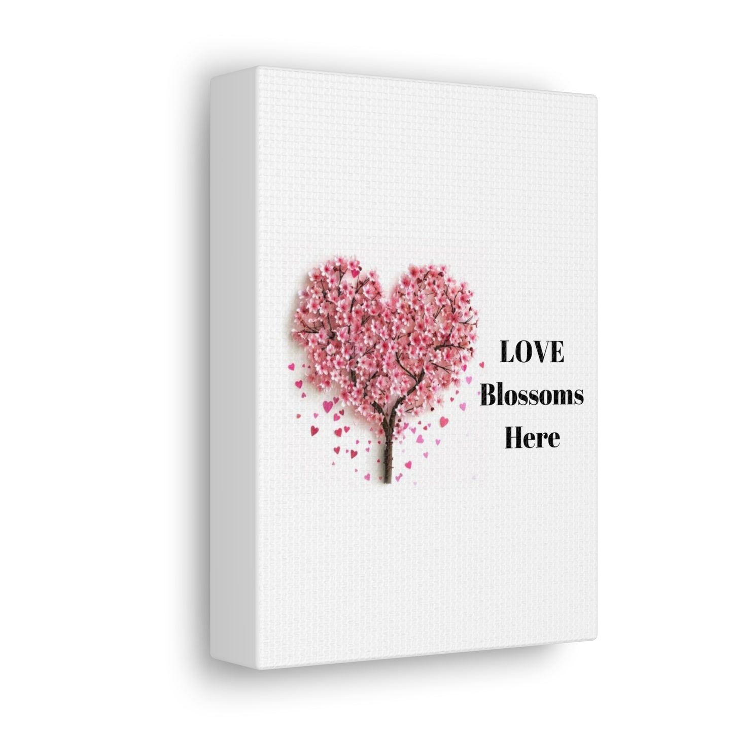 Cherry Blossom Heart Tree- Love Blossoms Here -Canvas Gallery Wraps