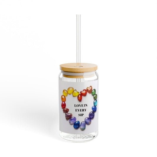 Love in every sip - Sipper Glass, 16oz