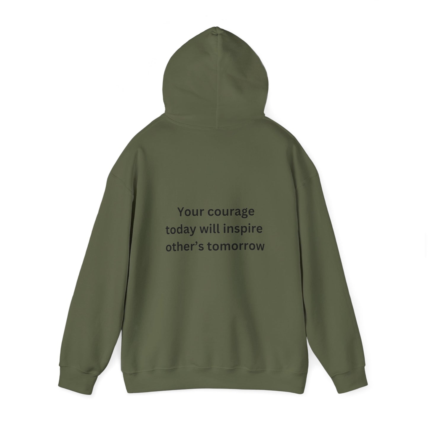 Bee Kind - (Back) Your courage today will inspire other's tomorrow - Unisex Heavy Blend™ Hooded Sweatshirt