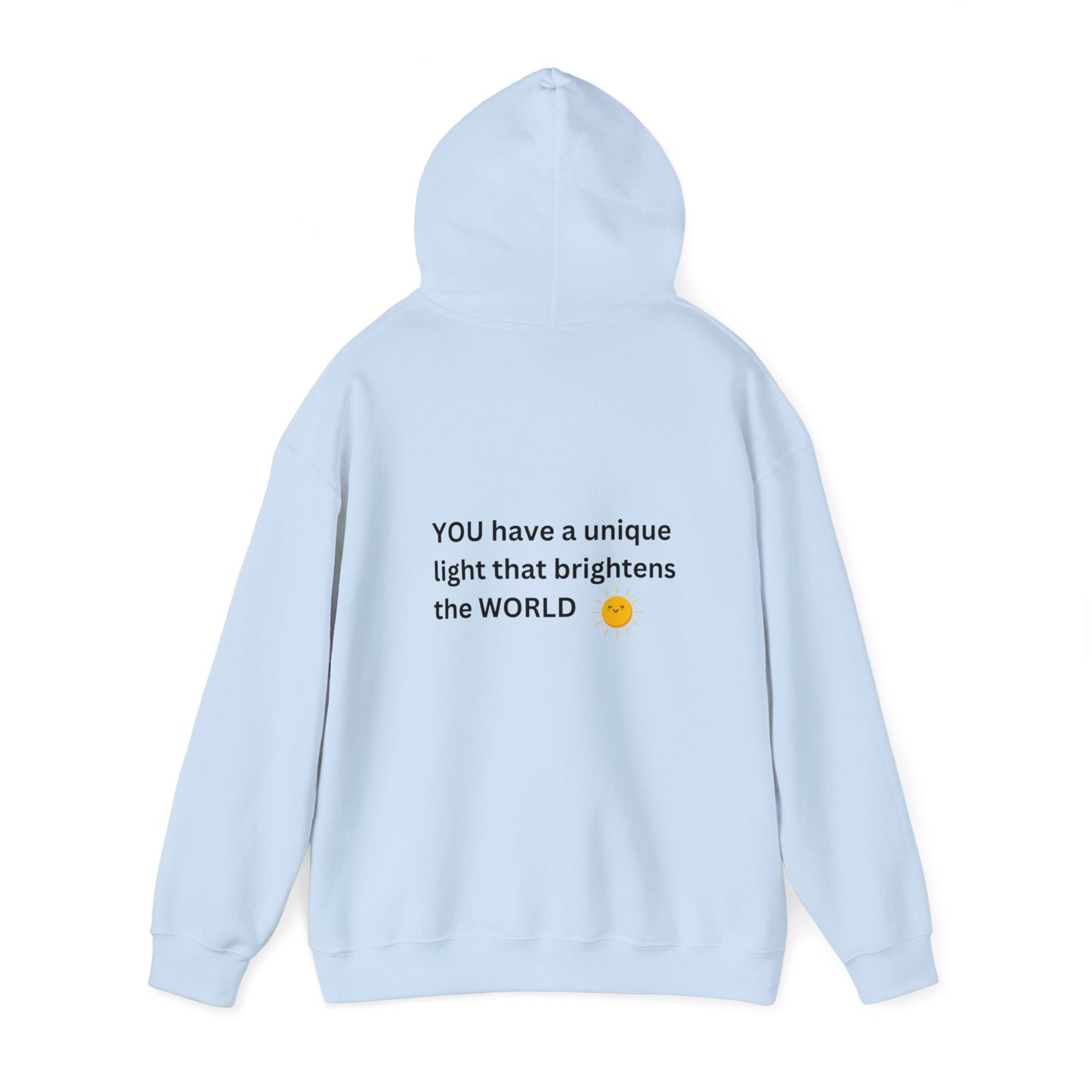 Bee Kind- (Back) You have a unique light that brightens the world - Unisex Heavy Blend™ Hooded Sweatshirt