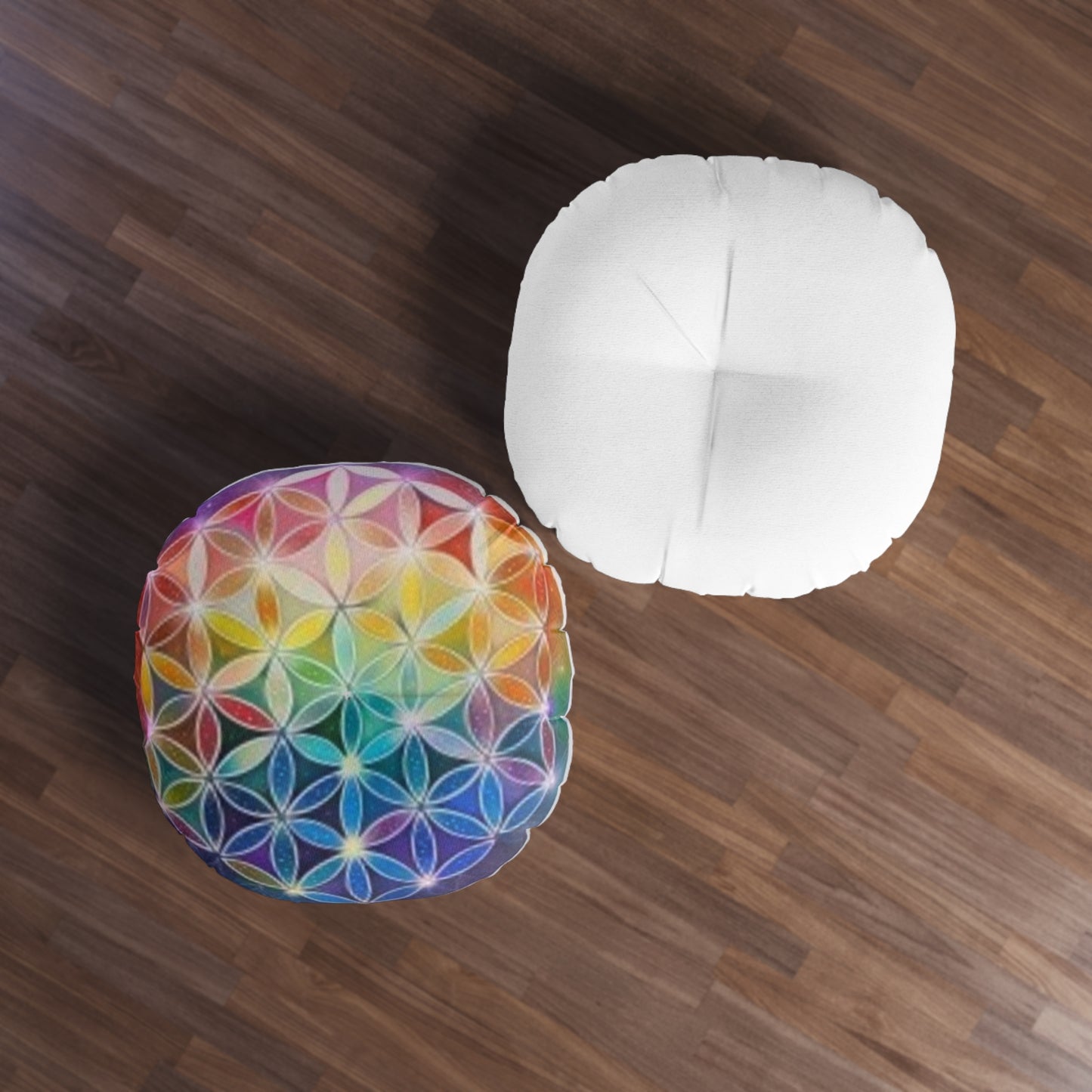 Flower of Life - Tufted Floor Pillow, Round