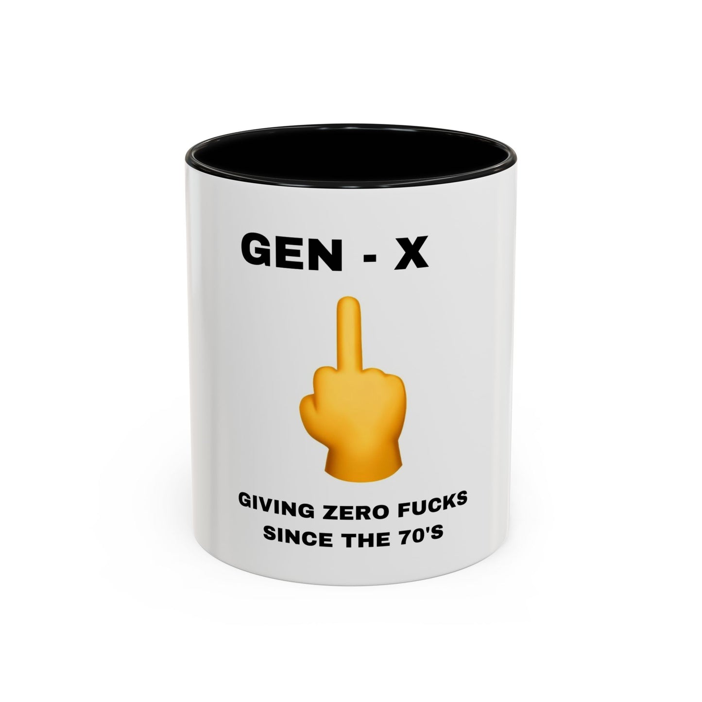 GEN- X - Giving zero fucks since the 70's - Accent Coffee Mug (11, 15oz)