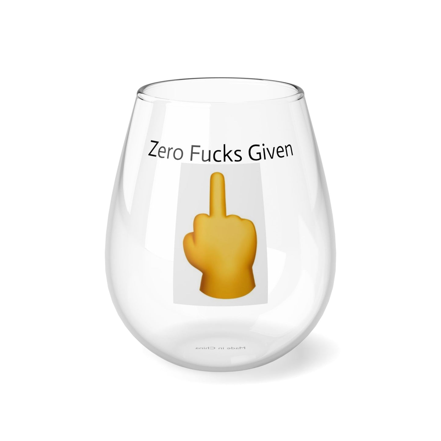 Zero Fucks Given - Stemless Wine Glass, 11.75oz