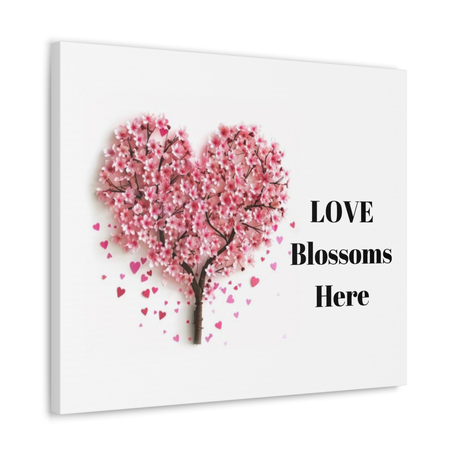 Cherry Blossom Heart Tree- Love Blossoms Here -Canvas Gallery Wraps