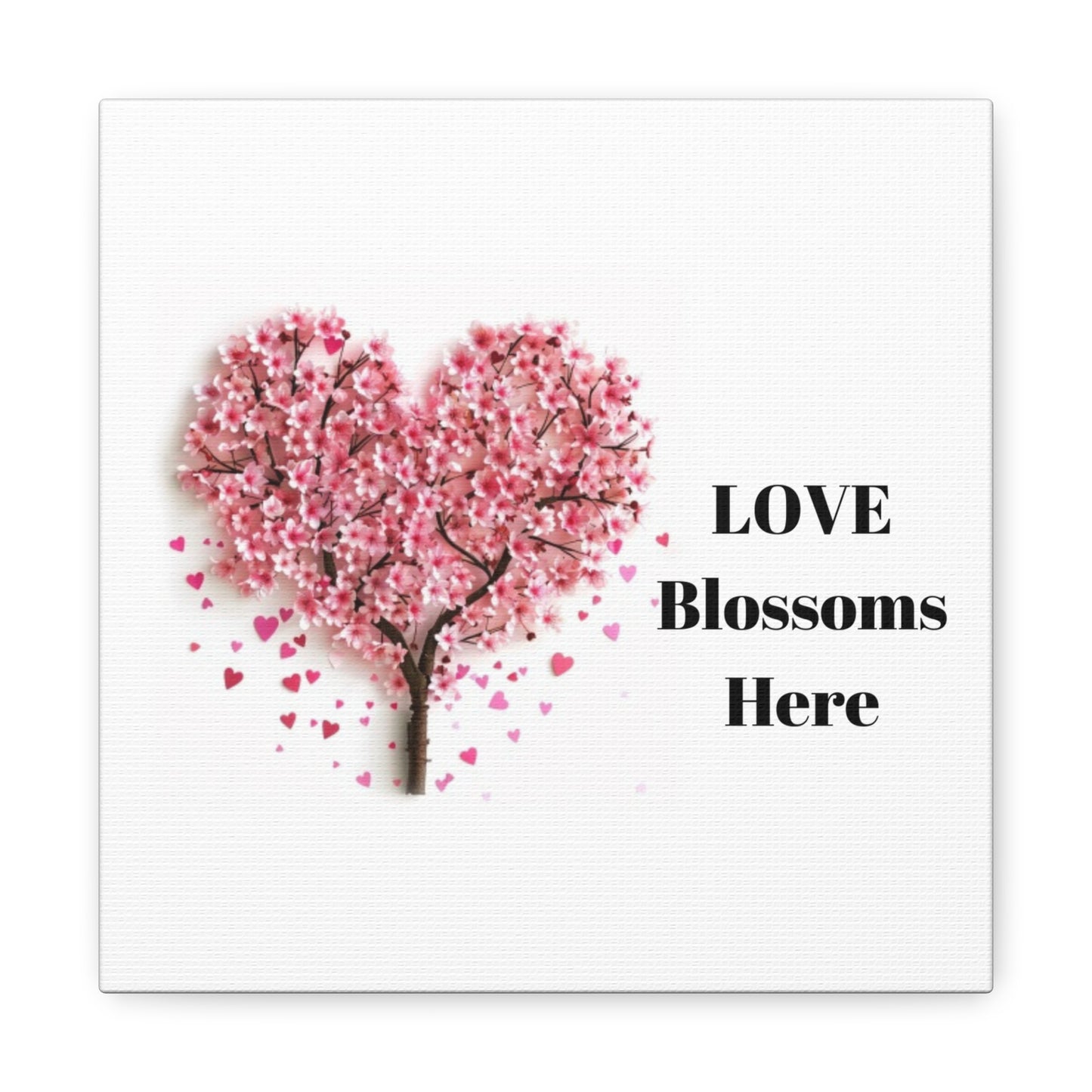 Cherry Blossom Heart Tree- Love Blossoms Here -Canvas Gallery Wraps