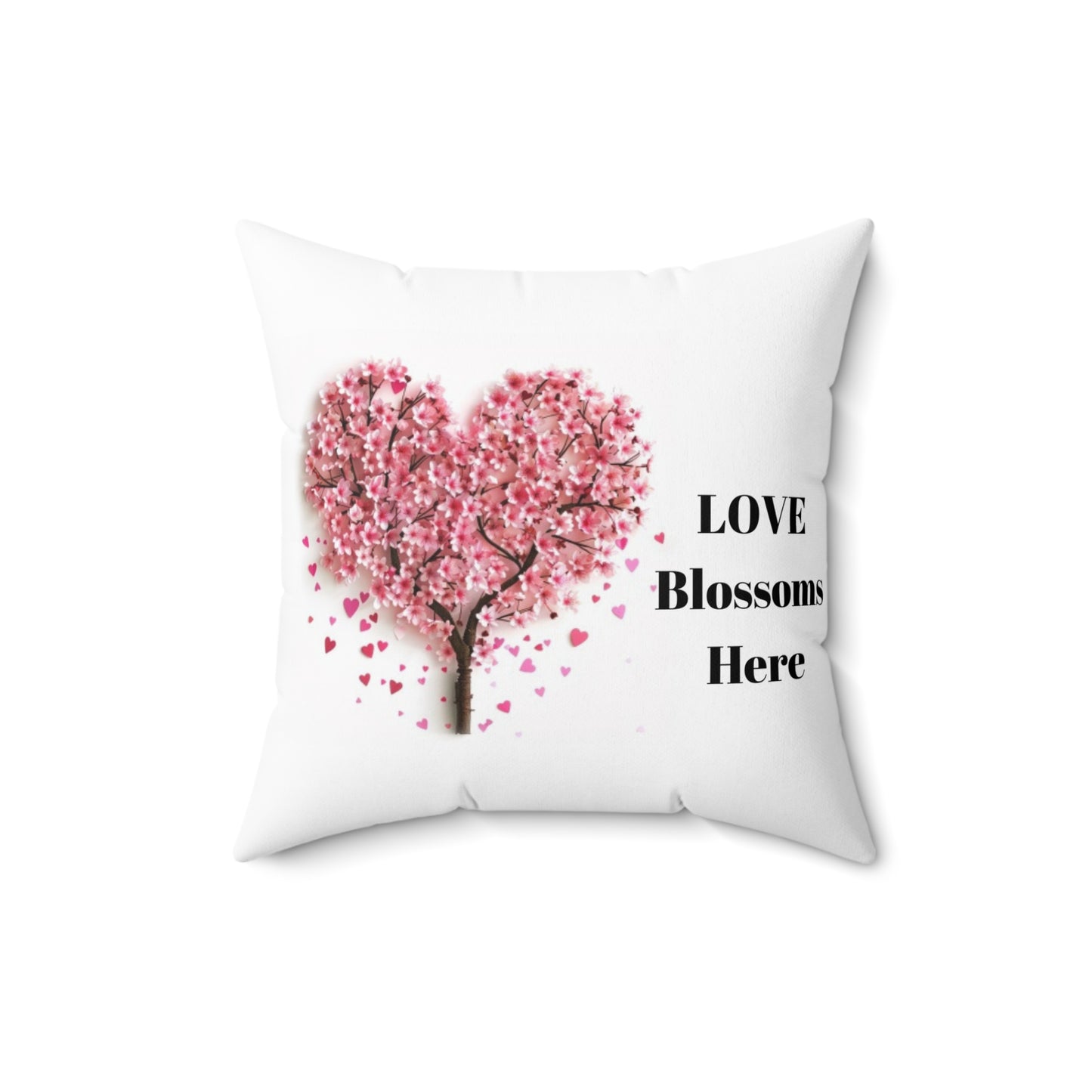 Love Blossoms Here - Faux Suede Square Pillow