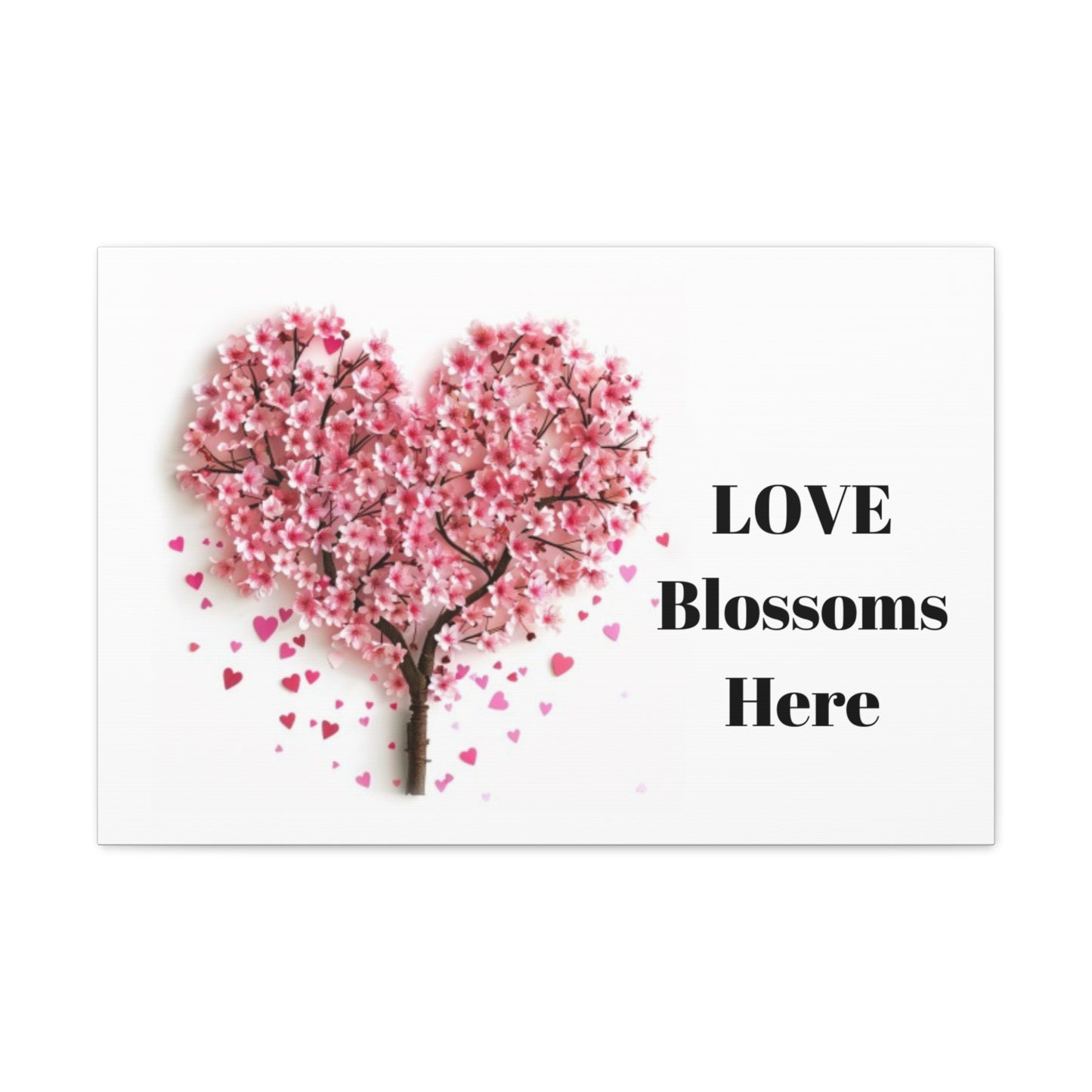 Cherry Blossom Heart Tree- Love Blossoms Here -Canvas Gallery Wraps