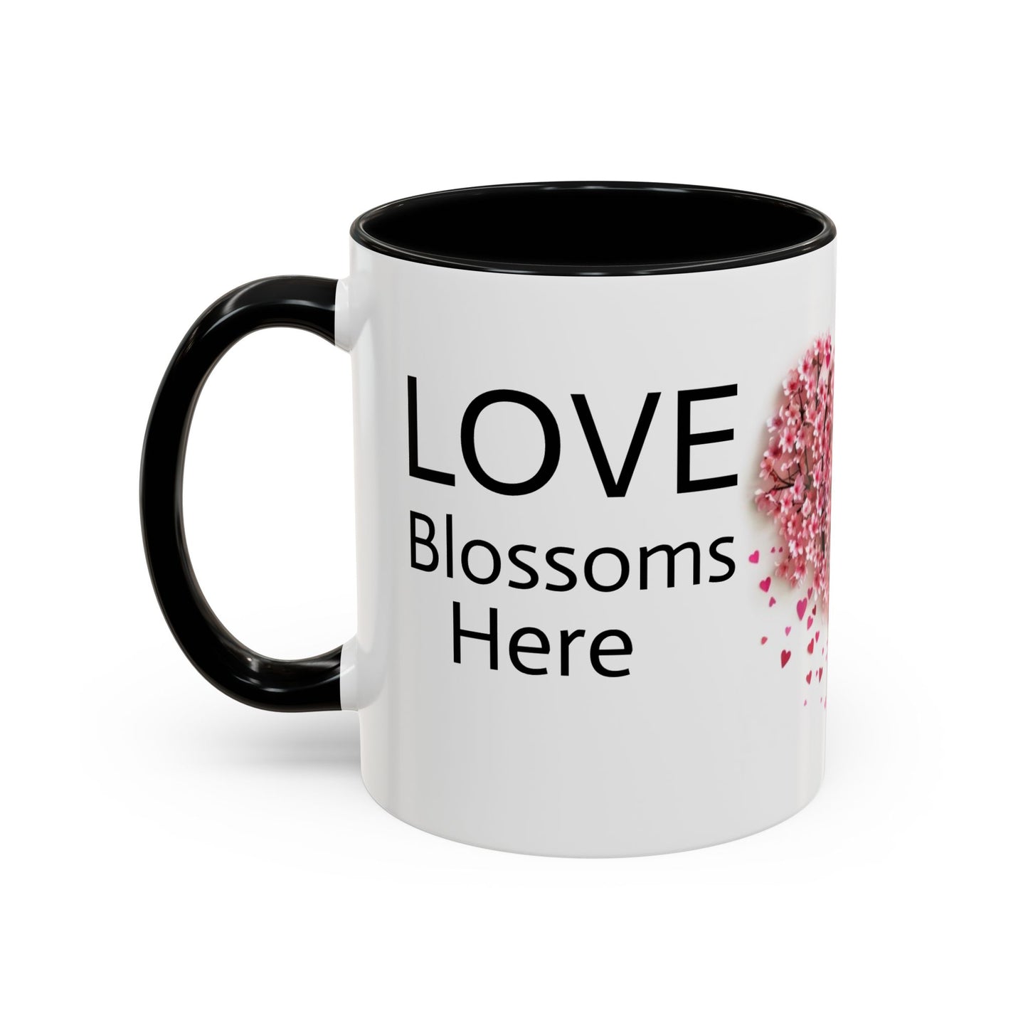 Love Blossoms Here (Cherry blossom tree) - Accent Coffee Mug (11, 15oz)