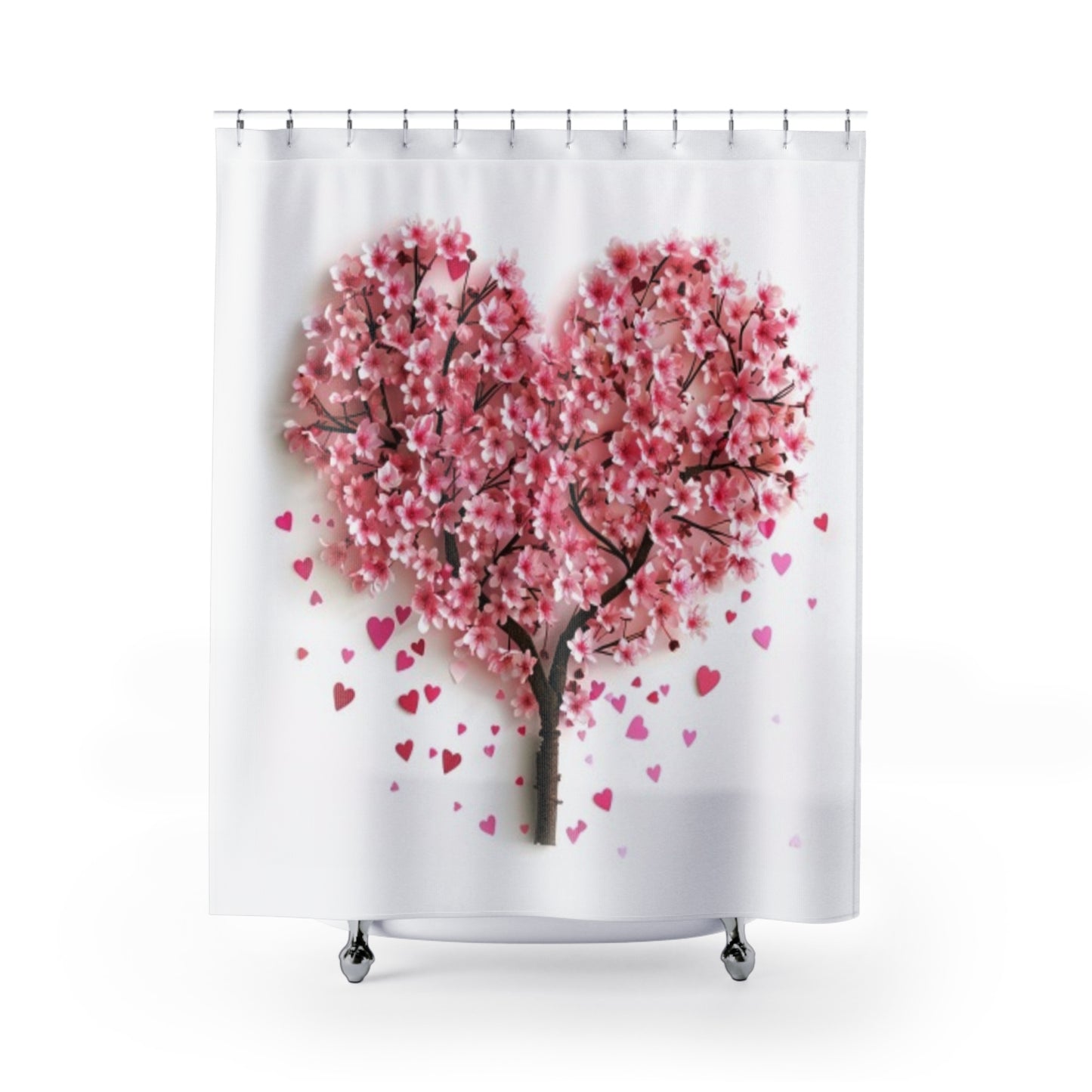 Cherry Blossom Heart Tree - Shower Curtains