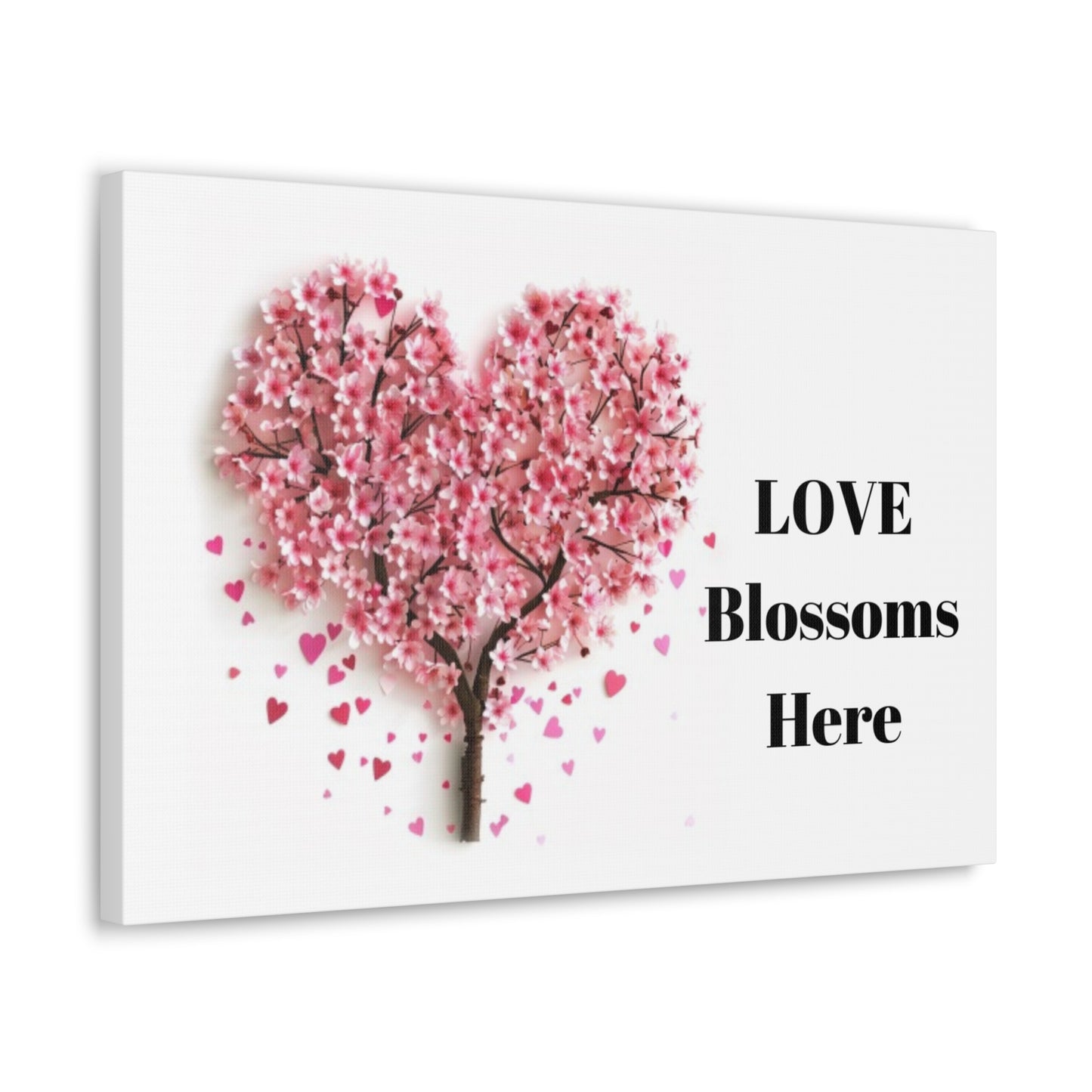 Cherry Blossom Heart Tree- Love Blossoms Here -Canvas Gallery Wraps