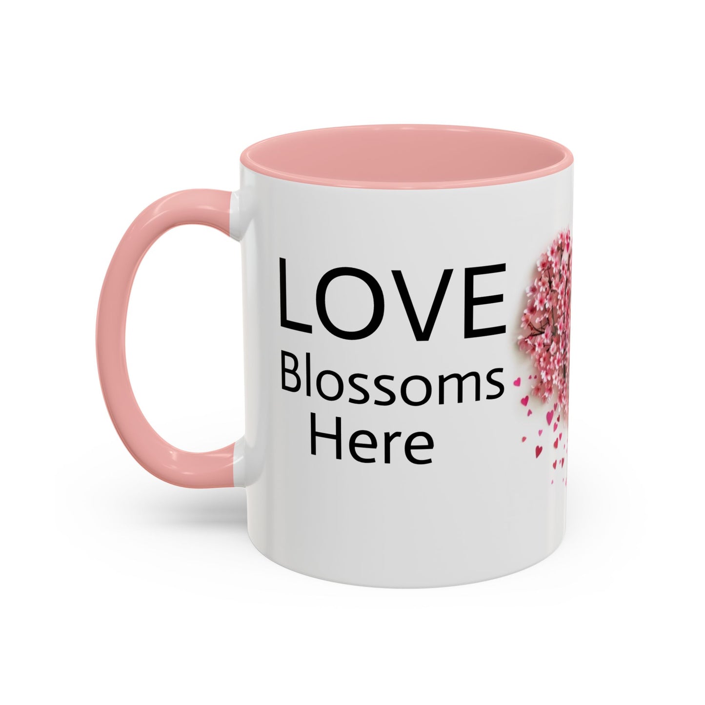 Love Blossoms Here (Cherry blossom tree) - Accent Coffee Mug (11, 15oz)