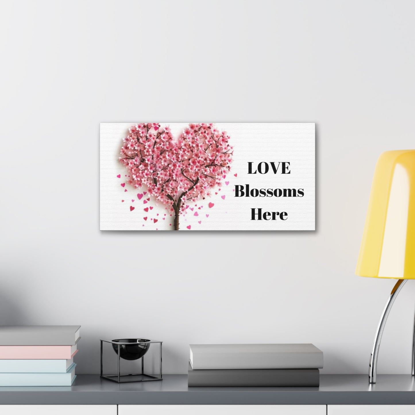 Cherry Blossom Heart Tree- Love Blossoms Here -Canvas Gallery Wraps