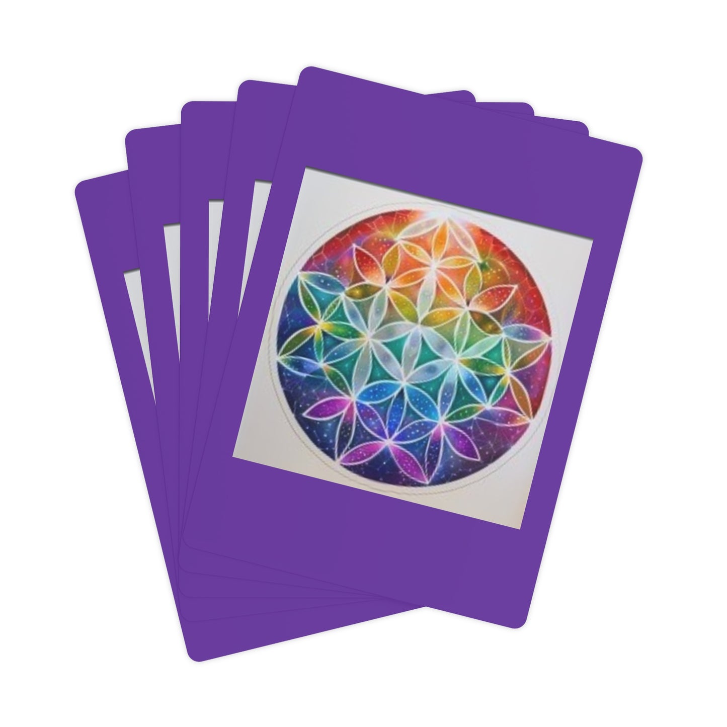 Flower of Life - purple - Poker Cards