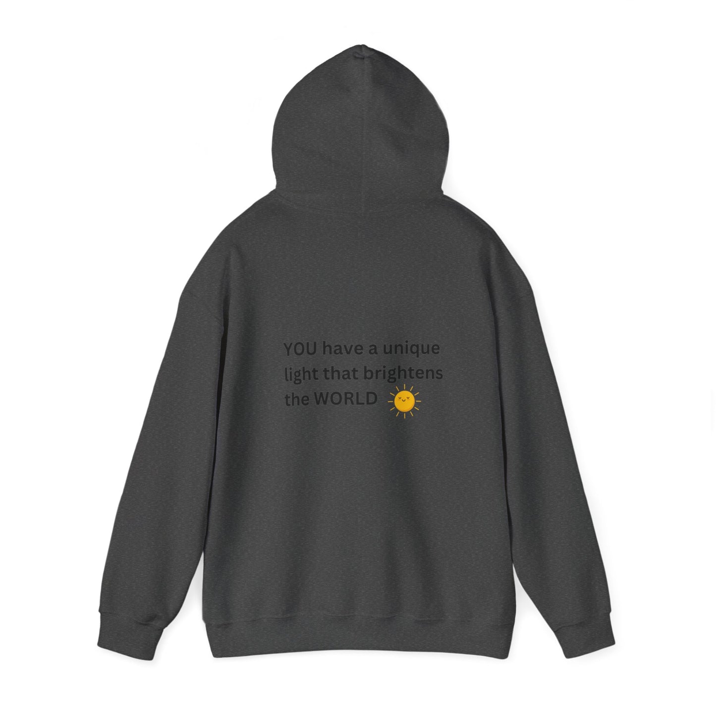 Bee Kind- (Back) You have a unique light that brightens the world - Unisex Heavy Blend™ Hooded Sweatshirt