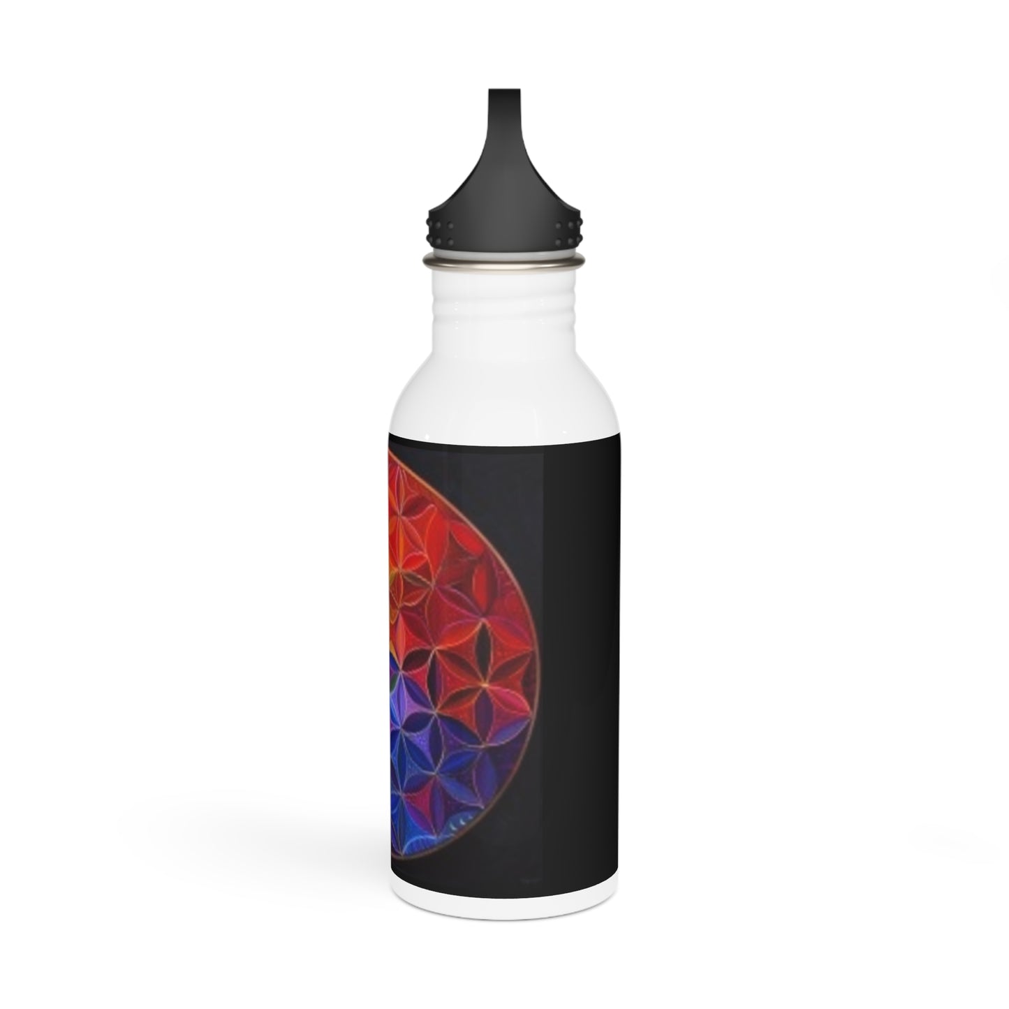 Flower of Life - Black -Stainless Steel Water Bottle