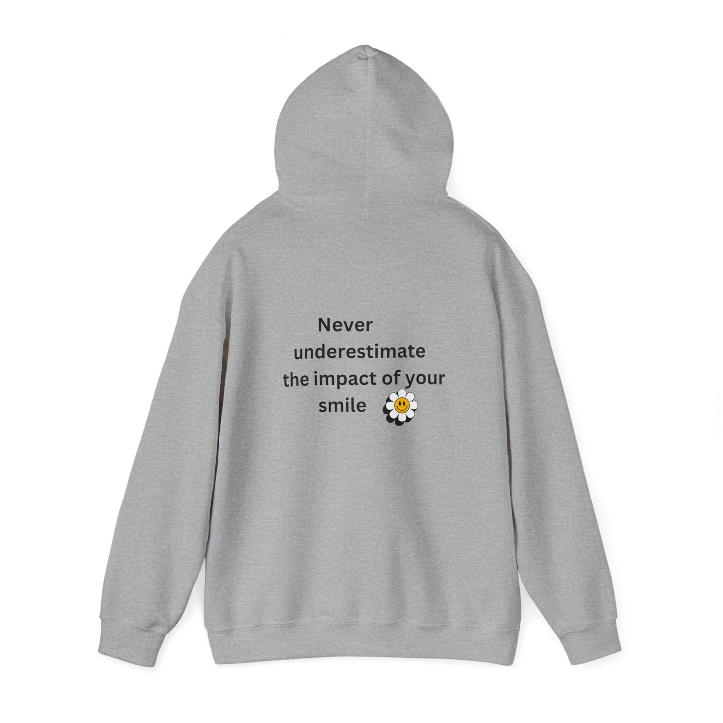 Bee Kind- (Back) Never underestimate the impact of your smile- Unisex Heavy Blend™ Hooded Sweatshirt