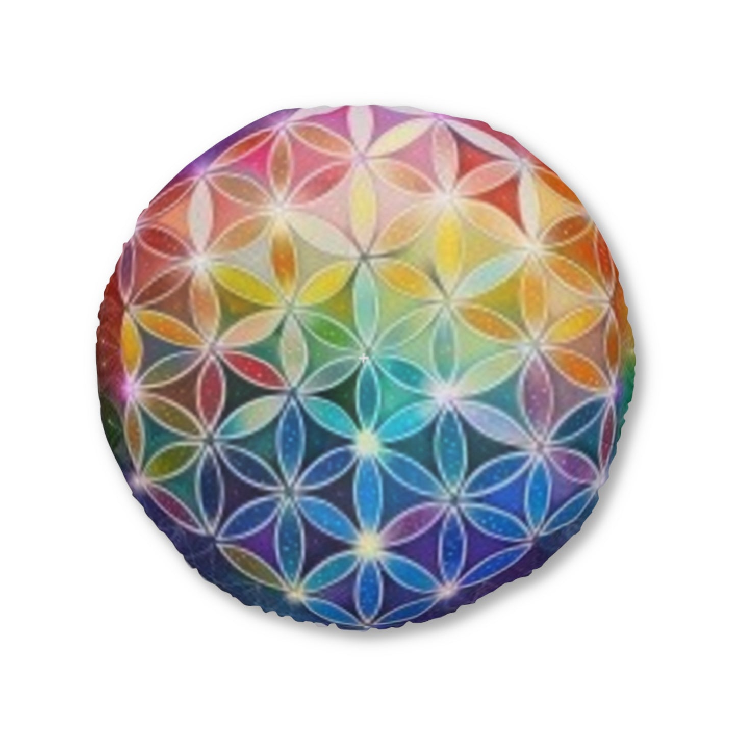 Flower of Life - Tufted Floor Pillow, Round